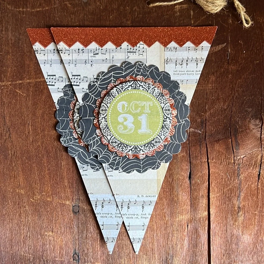 🧡🖤Halloween Paper Flag Pendant Garland